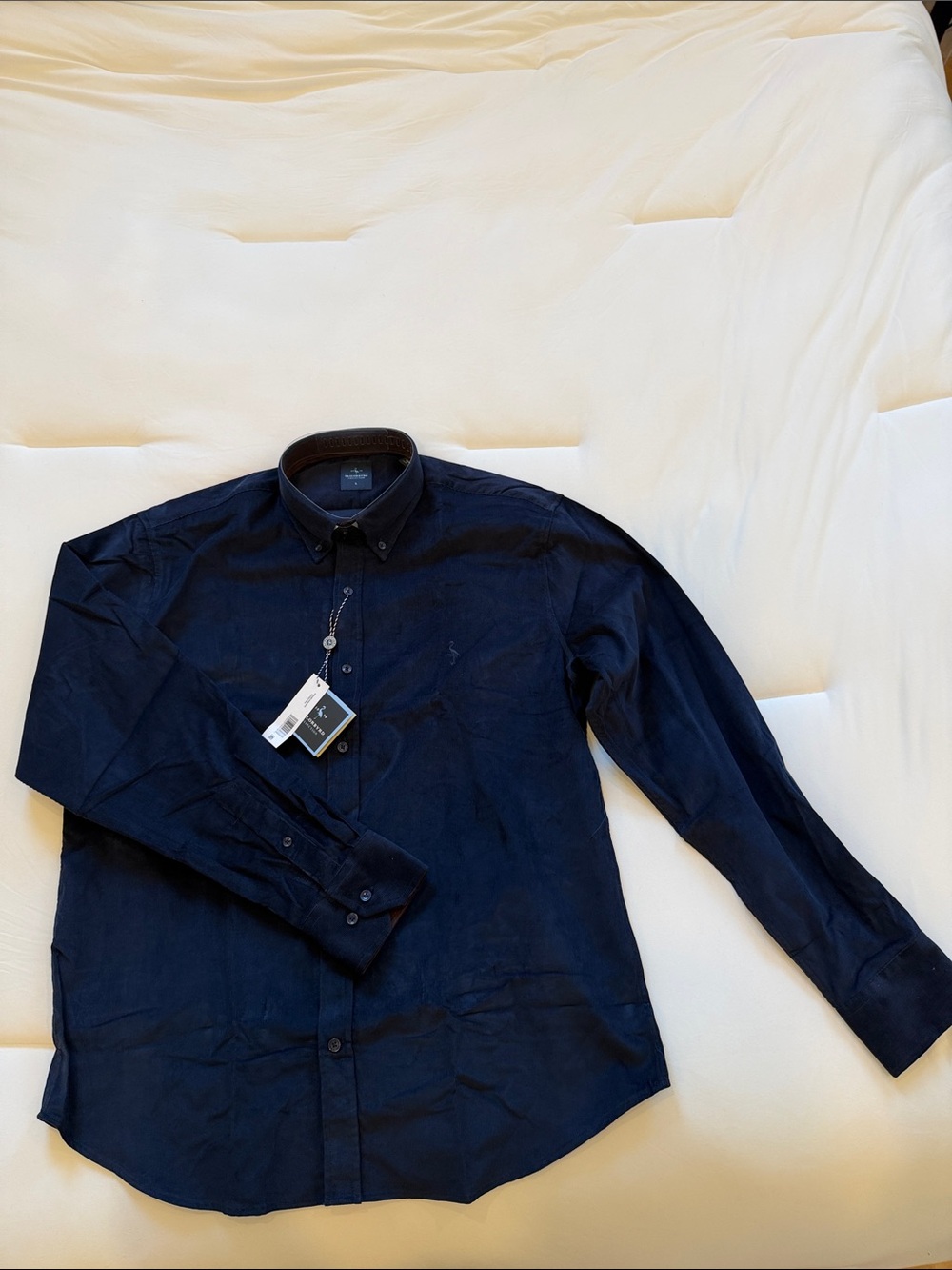 Tailorbyrd Men's Button-Down Dress Shirt in Navy Blue